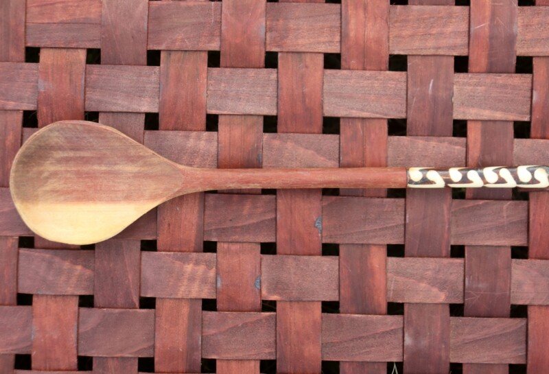 Dark Brown Wooden Cooking Sticks with Bone Handle