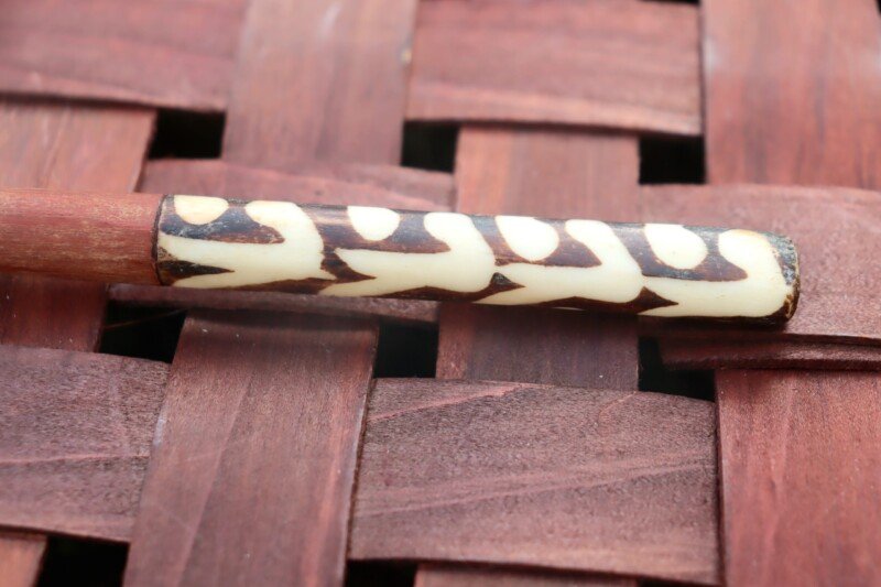 Dark Brown Wooden Cooking Sticks with Bone Handle