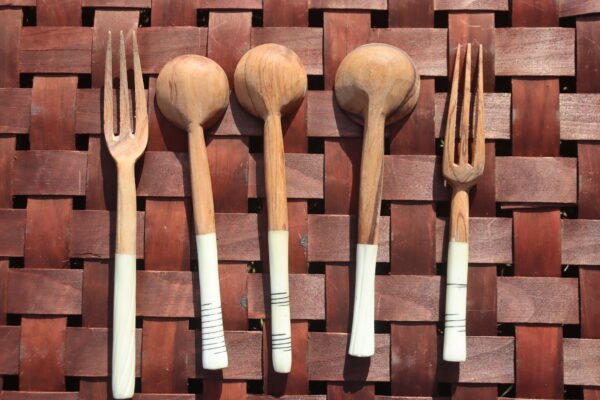 Handcrafted Wooden Forks and Spoons - African Kitchen Utensils Handcrafted Wooden Forks and Spoons - African Kitchen Utensils