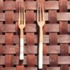 Handcrafted Wooden Forks with Bone-Detail Handle Handcrafted Wooden Forks with Bone-Detail Handle