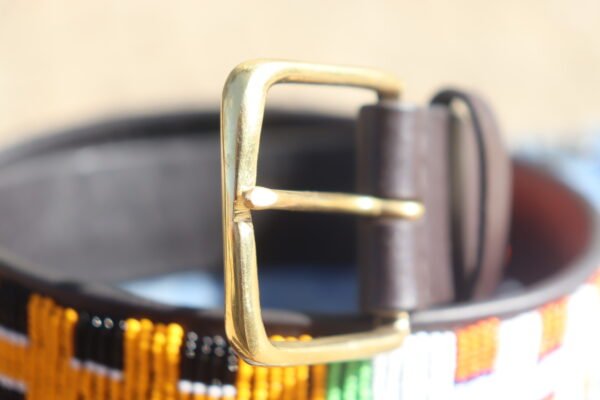 Radiant Multicolored Maasai Beaded Leather Belt Radiant Multicolored Maasai Beaded Leather Belt