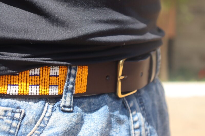 Radiant Multicolored Maasai Beaded Leather Belt