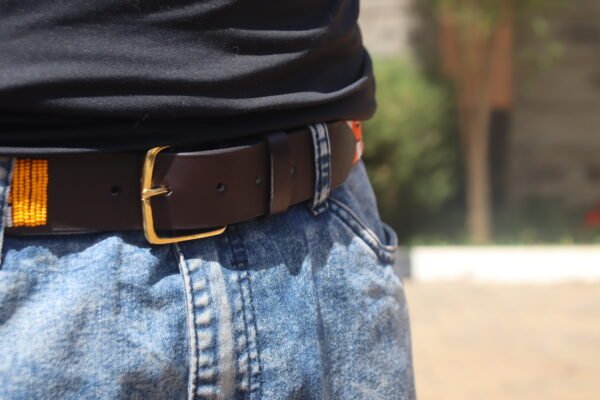 Radiant Multicolored Maasai Beaded Leather Belt Radiant Multicolored Maasai Beaded Leather Belt