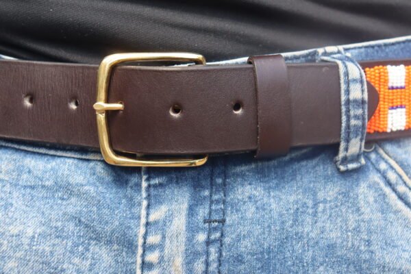Radiant Multicolored Maasai Beaded Leather Belt Radiant Multicolored Maasai Beaded Leather Belt