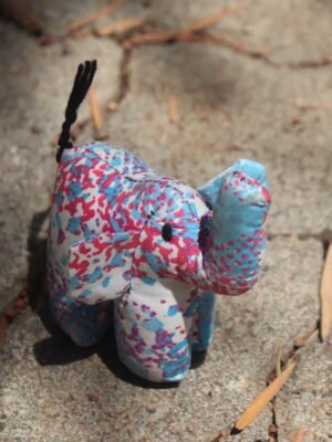 Blue & Pink Elephant Kitenge Soft Doll Blue & Pink Elephant Kitenge Soft Doll