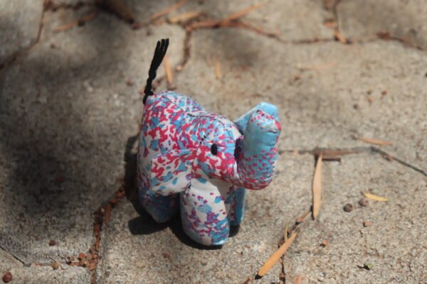 Blue & Pink Elephant Kitenge Soft Doll