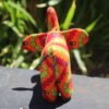 Orange Elephant Kitenge Soft Doll - Handmade African Fabric Toy