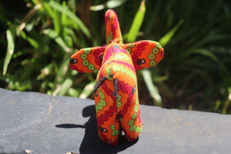 Orange Elephant Kitenge Soft Doll - Handmade African Fabric Toy Orange Elephant Kitenge Soft Doll - Handmade African Fabric Toy