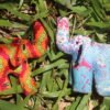 Set of 2 Elephant Kitenge Soft Dolls - Discounted Handmade African Fabric Toys