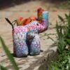 Set of 2 Elephant Kitenge Soft Dolls - Discounted Handmade African Fabric Toys
