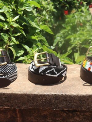 Set of 3 Handmade Maasai Beaded Leather Belts - Discounted Artisan Collection Set of 3 Handmade Maasai Beaded Leather Belts - Discounted Artisan Collection