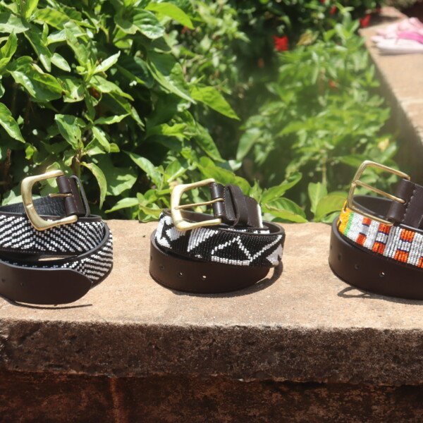 Set of 3 Handmade Maasai Beaded Leather Belts
