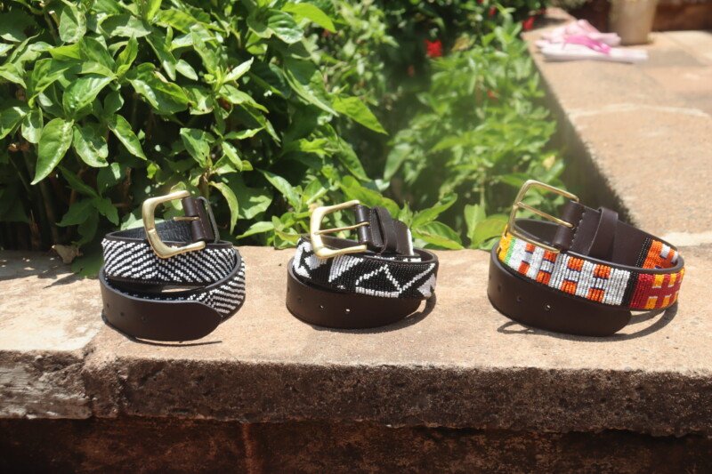 Set of 3 Handmade Maasai Beaded Leather Belts - Discounted Artisan Collection