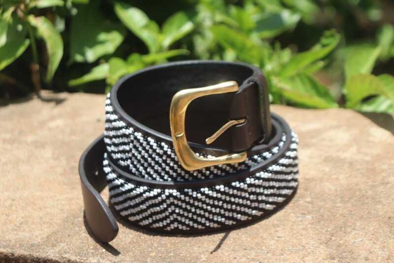 Black & White Design leather belt