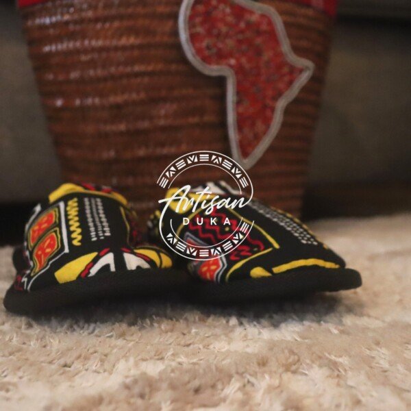 Boxed Multicolored Ankara Slip-Ons