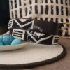 Modern Black and White Beaded Leather Belt – Handmade in Kenya