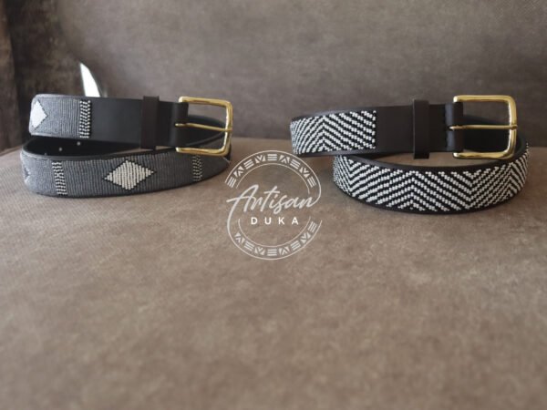 Discounted Set of Three Beaded Leather Belts – Authentic African Craftsmanship Discounted Set of Three Beaded Leather Belts – Authentic African Craftsmanship