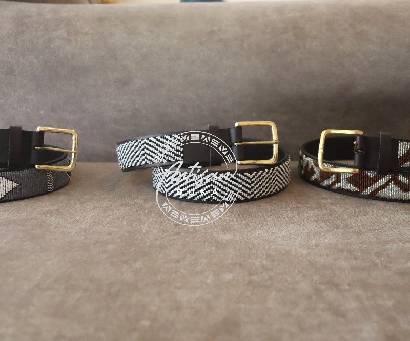 Discounted Set of Three Beaded Leather Belts – Authentic African Craftsmanship Discounted Set of Three Beaded Leather Belts – Authentic African Craftsmanship