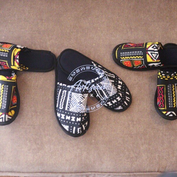 Discounted Set of 3 Ankara Slip-Ons - Handmade African Print Slides Bundle