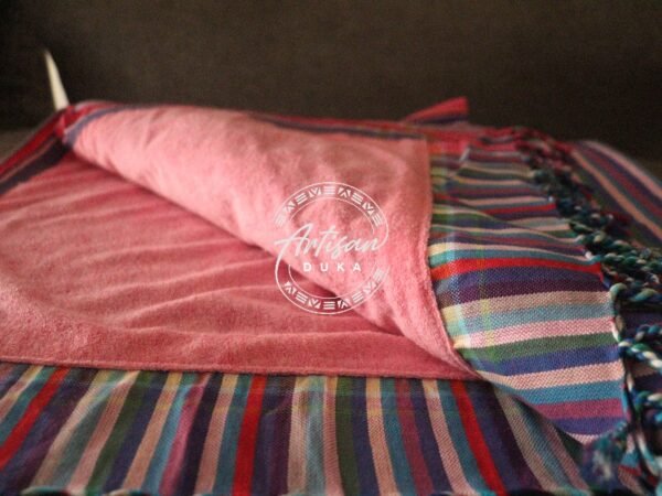 Pink Kikoy Towel - Handwoven African Cotton Beach & Bath Wrap Pink Kikoy Towel - Handwoven African Cotton Beach & Bath Wrap