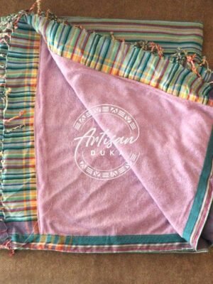 Purple Kikoy Towel - Handwoven African Cotton Beach & Bath Wrap Purple Kikoy Towel - Handwoven African Cotton Beach & Bath Wrap