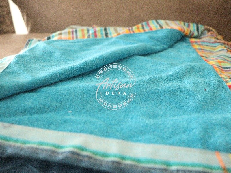 Blue Kikoy Towel - Handmade Cotton Beach & Bath Wrap