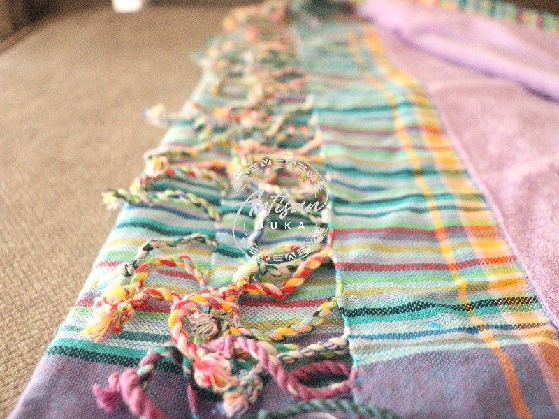 Purple Kikoy Towel - Handwoven African Cotton Beach & Bath Wrap