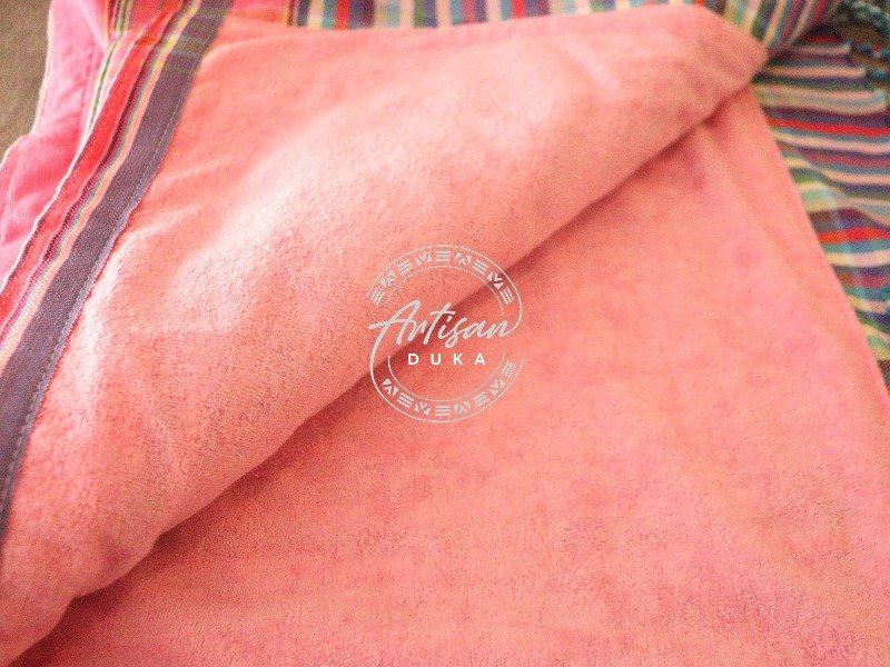Pink Kikoy Towel - Handwoven African Cotton Beach & Bath Wrap Pink Kikoy Towel - Handwoven African Cotton Beach & Bath Wrap