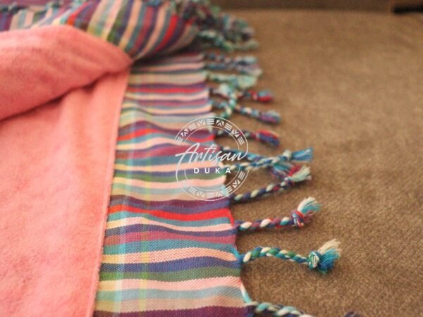 Pink Kikoy Towel - Handwoven African Cotton Beach & Bath Wrap Pink Kikoy Towel - Handwoven African Cotton Beach & Bath Wrap