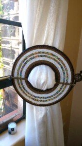 Beaded curtain tie back