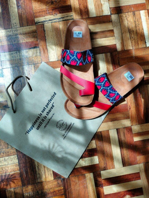 Navy Blue with Red Flames Ankara Cork Sandals - Bold Handmade African Print Slides Navy Blue with Red Flames Ankara Cork Sandals - Bold Handmade African Print Slides