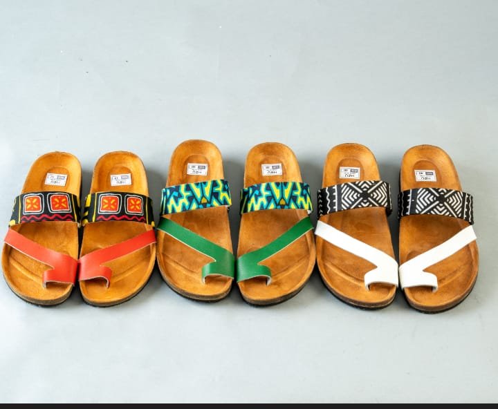 Vibrant Trio Ankara Cork Sandals - Set of 3 Handmade African Print Slides