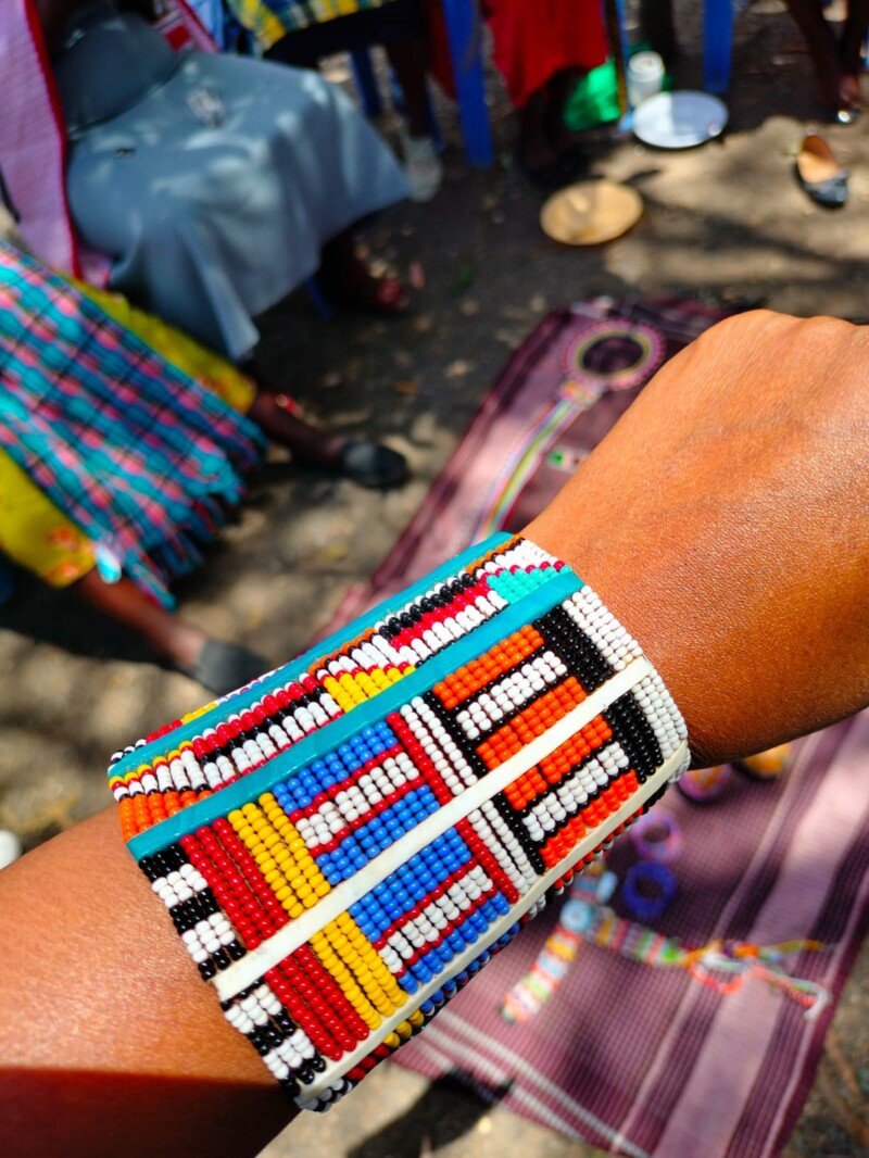 Multicolored Maasai beaded bracelet - handmade African jewelry