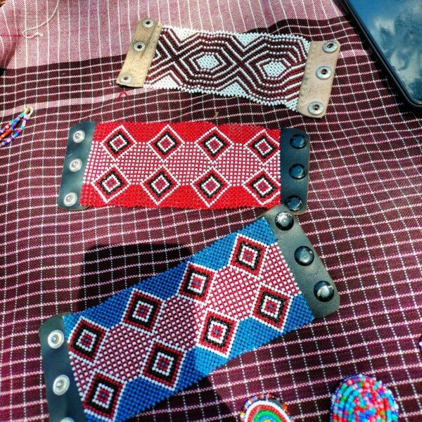 3 Unique Maasai beaded bracelets - handmade african jewelry