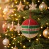 Beaded Spherical Ornament on Christmas Tree