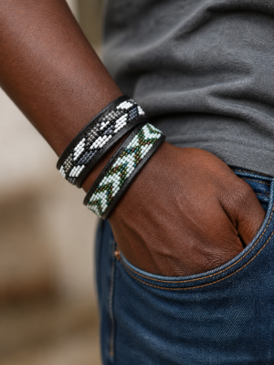 2 unique men Maasai beaded bracelets