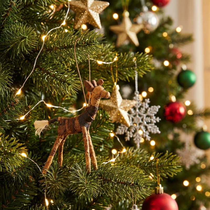 Giraffe Christmas Ornament on Tree