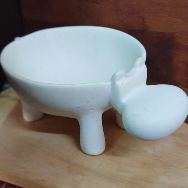 Hippo Soapstone Figurine - Hand-Carved Kisii Stone Art from Kenya