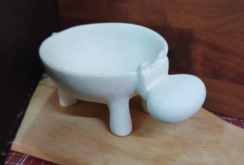 Hippo Soapstone Figurine – Hand-Carved Kisii Stone Art from Kenya