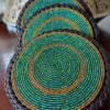 Green & Gold Maasai Beaded Coasters