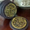 Black & Yellow Maasai Beaded Coasters