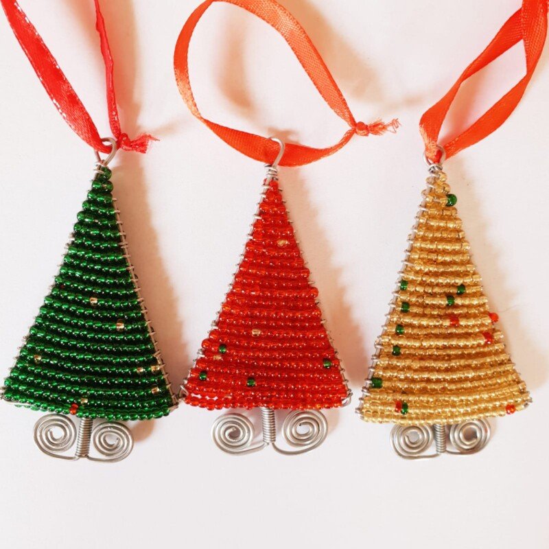 Beaded Christmas trees