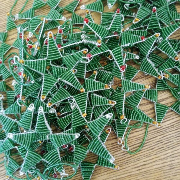 Green Beaded Star Christmas Ornament