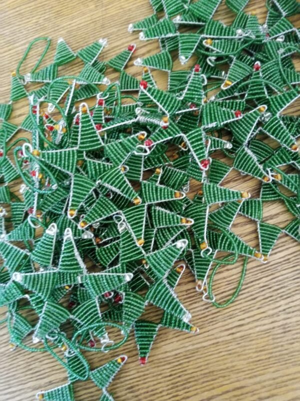 Green Beaded Star Christmas Ornament