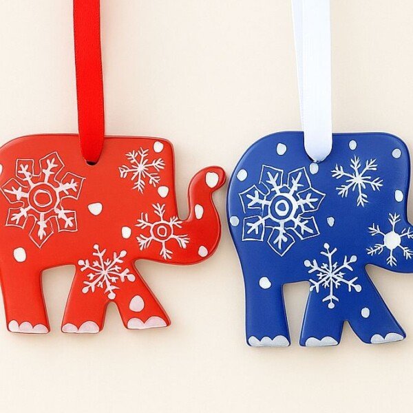 Soapstone elephant holiday decor
