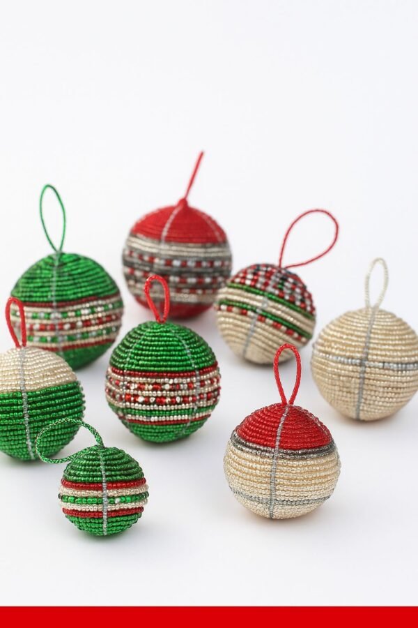 Beaded Spherical Christmas Ornament