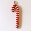Beaded Candy Cane Christmas Ornament