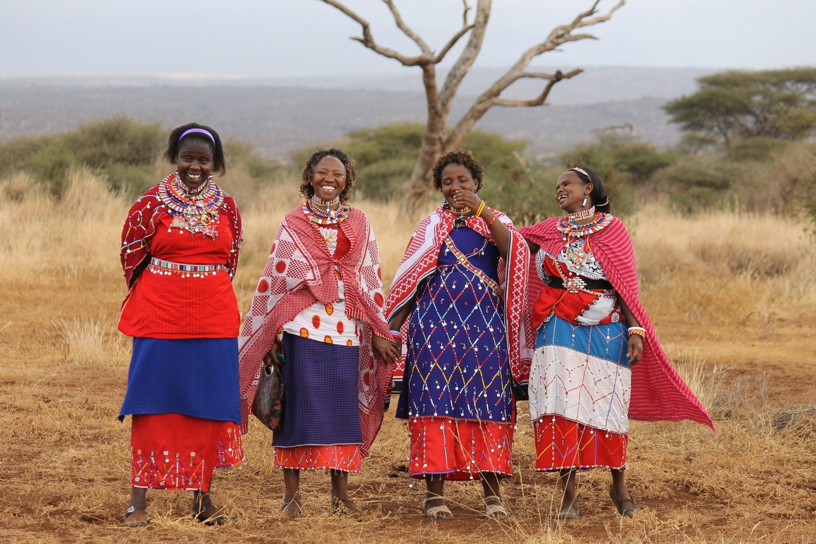 Maasai women with Maasai Beaded Necklaces