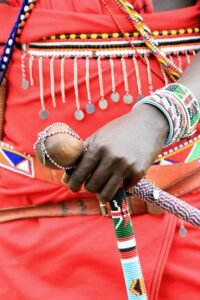 Maasai with beaded belt and accessories