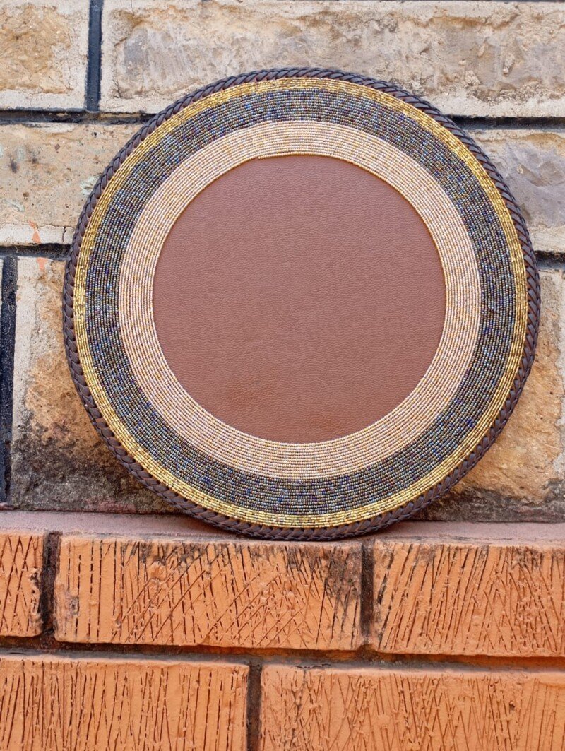 Desert Splendor Gold wave Maasai Beaded Placemat Desert Splendor Gold wave Maasai Beaded Placemat
